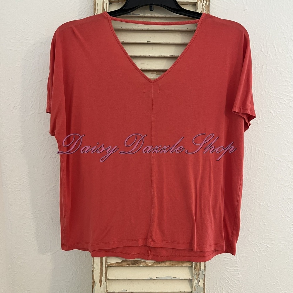 Old Navy Size XL Orange Deep V-Neck Cap Sleeve Blouse 🧡 - Picture 4 of 8